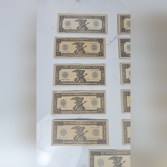 Vtg Whitman Publishing Play Money 1950’s 10 Denominations 117‎ Bills - Picture 5 of 8
